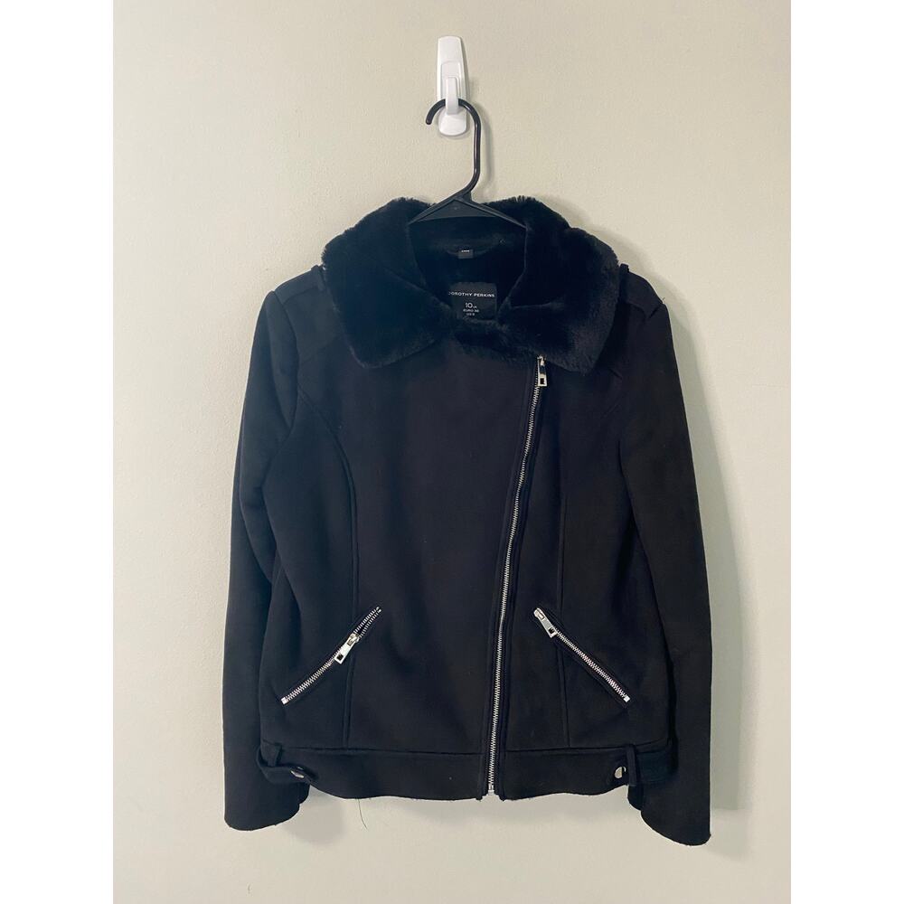 Dorthy Perkins Faux‎ Fur Moto Jacket Size US6